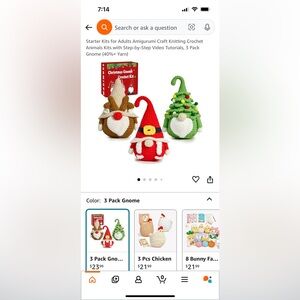 NWT Christmas gnome crochet kit